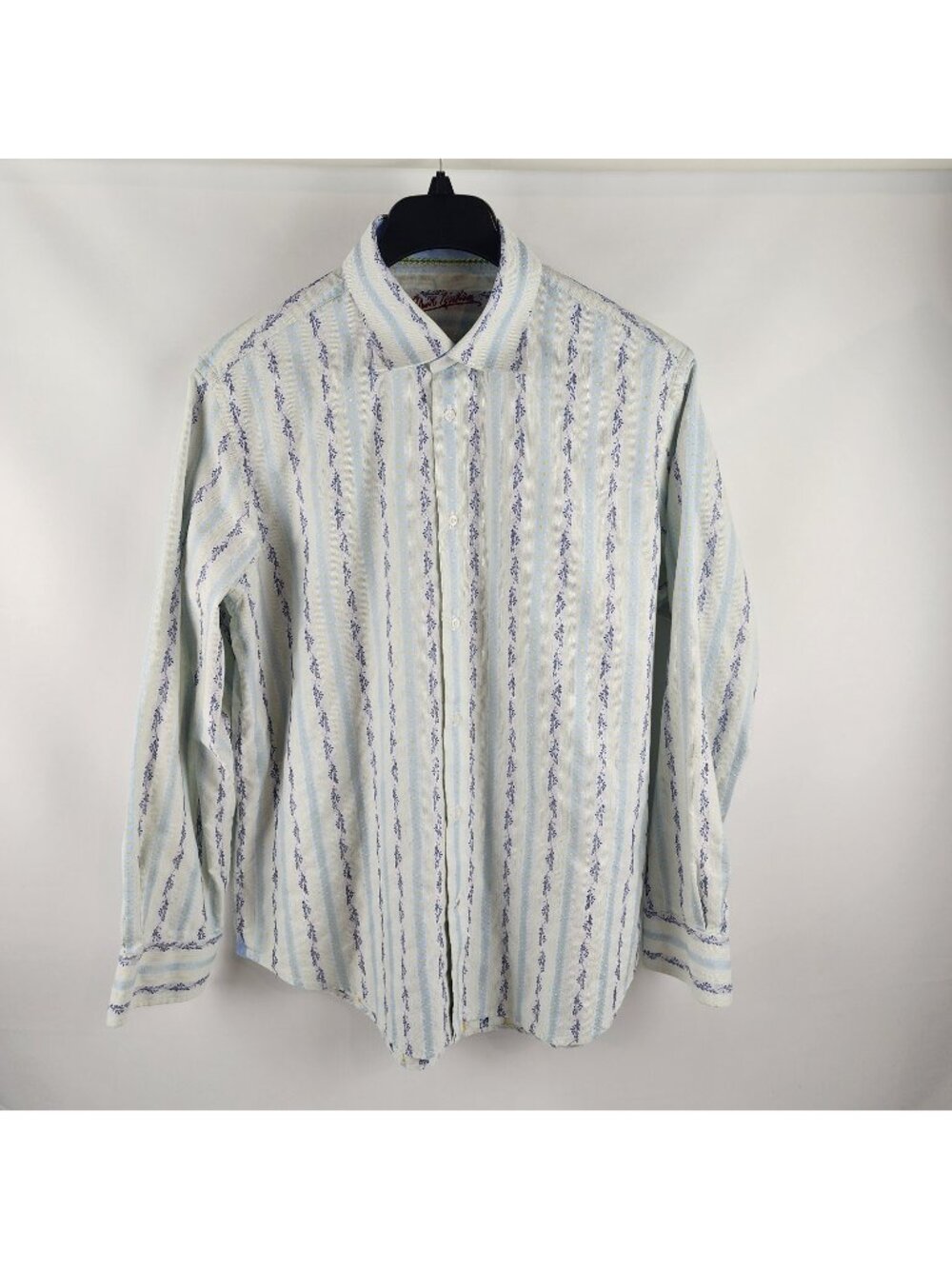 Robert Graham Dress Shirt Mens 42 /17 L/XL White Multicolor 100% Cotton